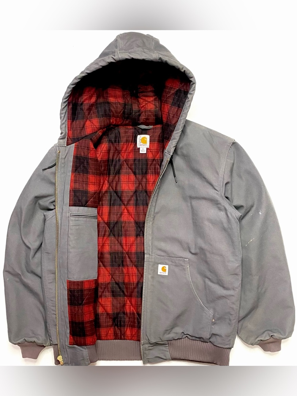 Vintage Carhartt Huntsman Insulated Duck Canvas Gravel Hooded Active Jacket LT